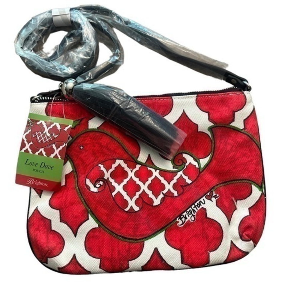 Brighton Love Dove Pouch - Red and White